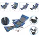 Раскладное кресло шезлонг Lesko SW233 Blue для отдыха пикника дачи портативное