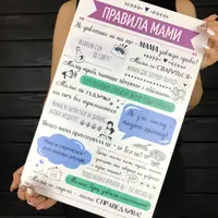 Декоративна табличка з дерева «Правила мами»