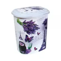 Кошик для білизни з кришкою і деколь Лаванда на 45 л Elif plastik 339-8LF