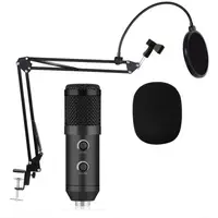 Студийный микрофон Music D.J. M800U со стойкой и поп-фильтром Black