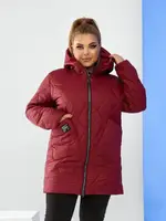 Куртка женская зимняя бордовая код П837 4XL