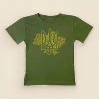 Детская футболка патриотическая хаки