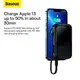 УМБ BASEUS Qpow Pro Digital Display Fast Charge Power Bank (With Lightning Cable) 10000mAh |USB/Type-C/Lightning, 20W/5A, PD/QC|