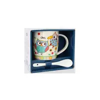 Кружка с ложкой Milika Owl Et Color M0520-NM-12-D 350 мл