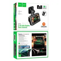 Відеореєстратор HOCO Driving recorder with display DV3 (dual-channel) |2.45", 1080p/30fps|