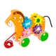 Деревянная каталка Viga Toys Лошадка с шестеренками (50976)