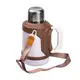 Термос Vacuum Cup 1.5 литра с ремешком и складной ручкой коричневый HP-14-21V