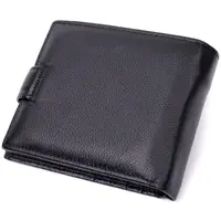 Чоловічий горизонтальний гаманець із натуральної шкіри ST Leather 22466 Чорний