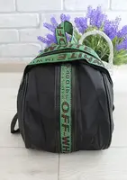 Рюкзак черный женский с зелеными вставками код 7-937