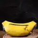 Патриотическая кожаная сумка-бананка комби двух цветов Сердце GRANDE PELLE 16760 Желто-голубая