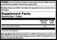Lithium Orotate 5mg - 90 tabs Lemon Lime