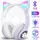 Беспроводные Bluetooth наушники с светящимися кошачьими LED ушками  STN-28 micro SD, AUX Фиолетовые