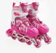 Роликовые коньки 010-S Best Roller колеса PVC светятся. Pink and White (размер 23-33) (173878)