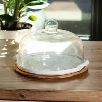 Тортівниця порцелянова зі скляною кришкою 29 см HP1204