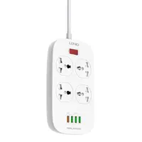 Подовжувач мережевий Ldnio SC4407 |2500W, 2m  EU Plug, 4 USB, 4 Sockets. QC3.0, 3.1A|/8W|