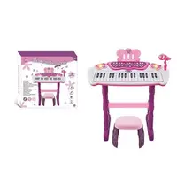 Детский синтезатор Electronic Piano 3B с микрофоном со стулом. Pink (144982)