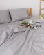 Постельное белье семейное Dushka Home Вареный хлопок 20503 160х215х2 см светло-серое