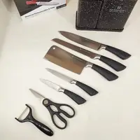 Набір кухонних ножів Edenberg EB-11098 із 12 предметів на стійці Black