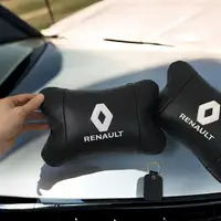 Набор подушек 2шт для Renault, натуральная кожа, на подголовник в машину с логотипом Рено