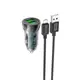 Адаптер автомобильный HOCO Micro USB cable Transparent Discovery Edition dual port Z47 |2USB, QC, 3A|