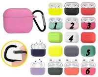 Силиконовый чехол с карабином для Apple Airpods Pro, Разные цвета