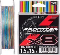 Шнур YGK Frontier X8 мультиколор 100м 0.235мм 9кг / 20lb 5545-03-44