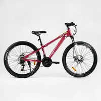 Велосипед Спортивный Corso 26". "PRIMO", 21 скоростей, алюминиевая рама 13", переключатели SAIGUAN. Pink (137794)