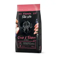 Корм для взрослых собак Fitmin dog For Life утка и индейка 12 кг
