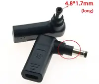 Переходник PD (Power Delivery) триггер 18-20v Type-C (female) (5a, 100w) на 4.8x1.7mm (long black) з USB Type-C (Female) Power Delivery PD тригер (A class) 1 день гар.