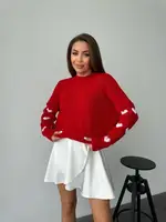 Светр AO147 Червоний Oversize S-L