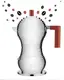 Гейзерная кофеварка 150 мл Alessi Pulcina на 3 чашки красная