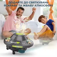 Генератор мыльных пузырей, пузырьковая машина на аккумуляторе для детей, космическая тарелка, синий