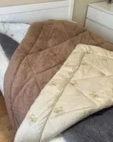 Одеяло евро стеганое зимнее из верблюжой шерсти Leri Max 21486 200х215 см коричневое