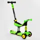 Самокат-велобег 3в1 трехколесный Best Scooter, колеса PU со светом, амортизаторы, родительская ручка. Green (105635)
