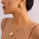 Комплект украшений золотистый женский цепочка с кулоном и серьги код 2387