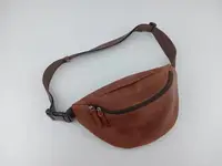 Бананка сумка мужская Крейзи кожа Рыжий