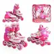 Роликовые коньки Best Roller 16-03 М колеса PU светятся. Pink and White (размер 34-38) (186963)