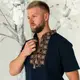 Футболка-вышиванка мужская Moderika Оберег синяя с коричневым XXXL