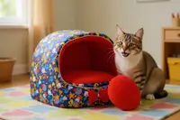 Будка для кошек и собак Звездочка синяя №3 520х440х440