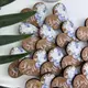 Свадебные бутоньерки в голубом для гостей, именные бутоньерки на свадьбу, бутоньерки на заказ синие цветы