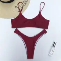 Жіночий купальник роздільний 5036-burgundy-M бордовий