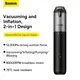Автомобильный пылесос Baseus A3lite Car Vacuum Cleaner Black |7-12kPa|