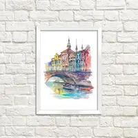 Постер в рамке Місто 15x21 см, A5 (WMT5_ART039_WH)