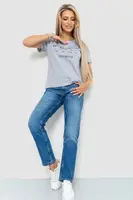 Футболка жіноча з принтом, колір сірий, 221R3005-1