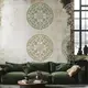 Трафарет для штукатурки, покраски многоразовый Узор с листьями, четверть круга, толстый 5 мм (450х450)