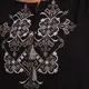 Вышиванка женская Moderika Elegy черная с серебряной вышивкой XL