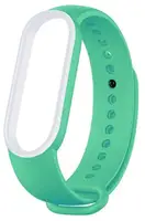 Ремешок UWatch Double Color Replacement Silicone Band For Xiaomi Mi Band 5/6/7 Mint/White Line