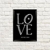 Постер в рамке Love you very much 15x21 см, A5 (MT5_20L006)