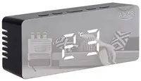 Настільний годинник-будильник Adler AD 1189 black 5.5х8.2х14.8 см чорний