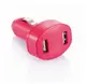Автомобильное зарядное устройство на 2 USB порта, красный